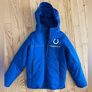 NFL On Field Colts Blue Puffer Jacket with Hood